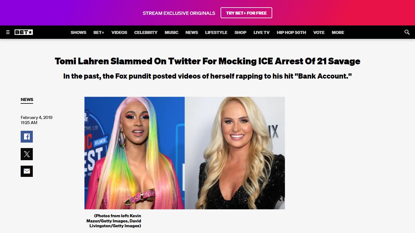 Tomi Lahren Slammed On Twitter For Mocking ICE Arrest Of 21 Savage - BET